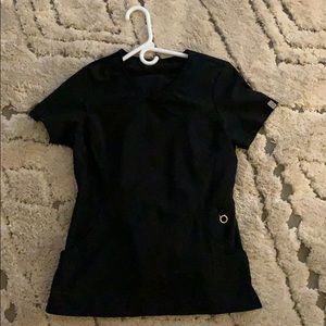 Black scrub top and bottom set